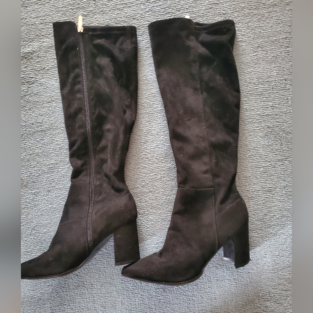 Knee-high Suede Cloth Boots